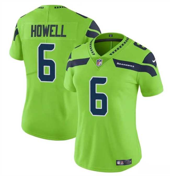 Women%27s Seattle Seahawks #6 Sam Howell Green Vapor Limited Stitched Jersey Dzhi
